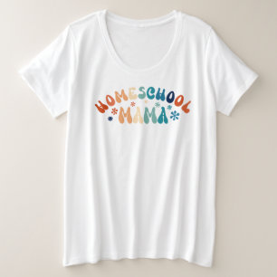 Camiseta Plus Size Retro Homeschool Mãe