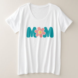 Camiseta Plus Size Retro Mãe Flor