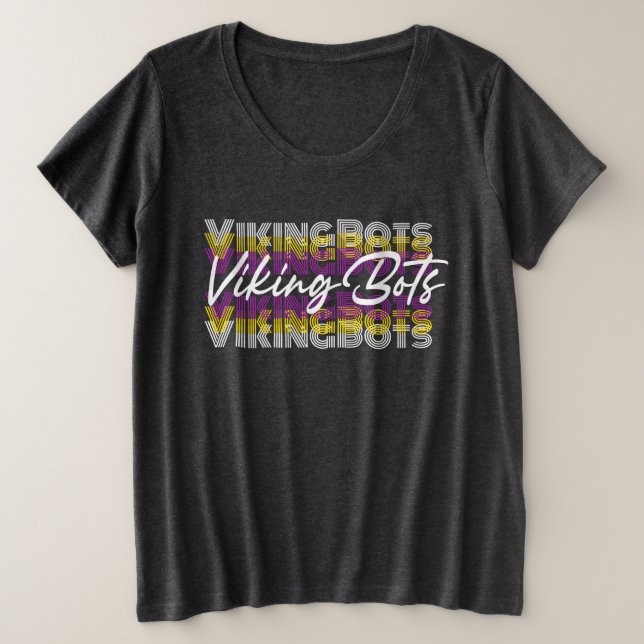 Camiseta Plus Size Retro VikingBots- Plus Size Clothing (Frente do Design)