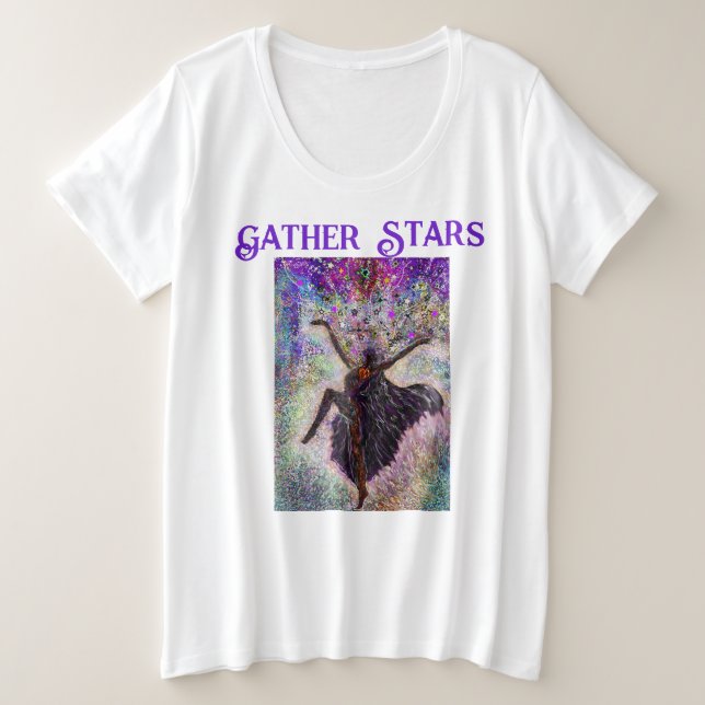 Camiseta Plus Size Reunir estrelas (Frente do Design)