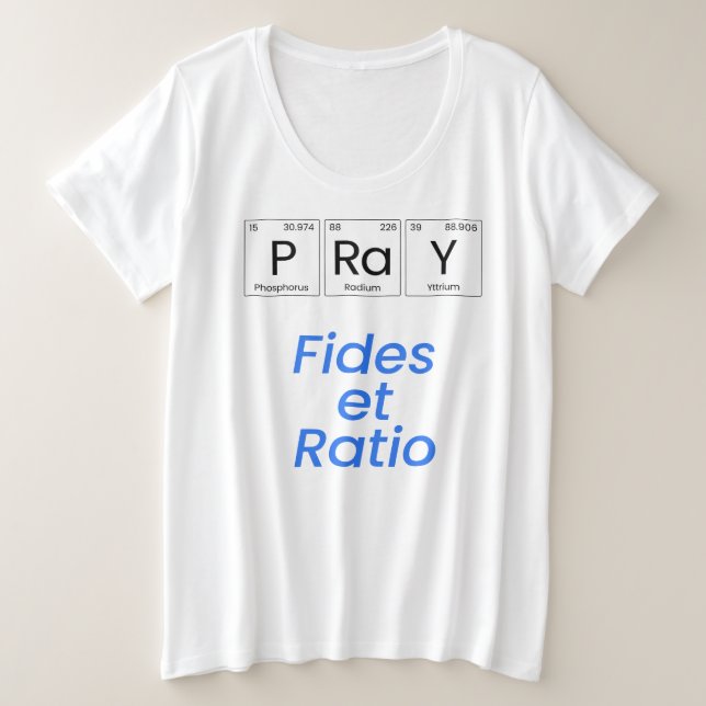 Camiseta Plus Size Rezar—Fides et Ratio (Frente do Design)