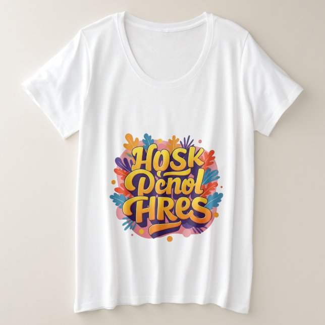 Camiseta Plus Size risada na alegria (Frente do Design)