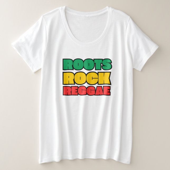 Camiseta Plus Size Roots Rock Reggae Slim Fit Tee (Frente do Design)