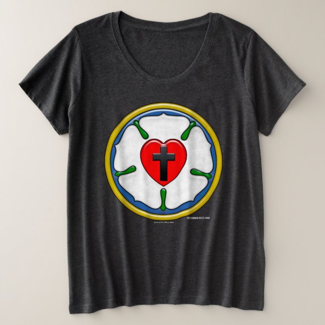 Camiseta Plus Size Rosa de Lutero com Relevo (Frente do Design)
