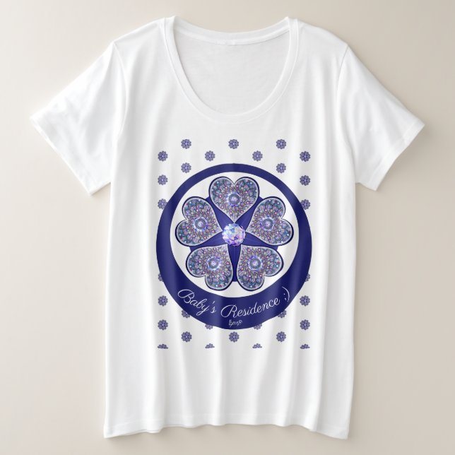 Camiseta Plus Size Rosace azul ou vermelho para bebê&criança (Frente do Design)