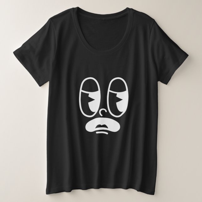 Camiseta Plus Size Rosto com Falha Grogue (Frente do Design)