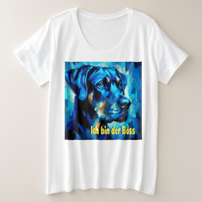 Camiseta Plus Size Rottweiler (Frente do Design)