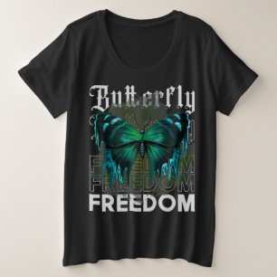 Camiseta Plus Size Rua da Liberdade de Borboleta Estilo Streetwear De