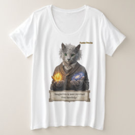 Camiseta Plus Size Russian Blue Einstein Cat - Imagination