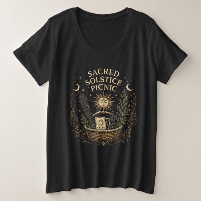 Camiseta Plus Size Sacred Solstice Picnic Litha  (Frente do Design)