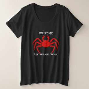 Camiseta Plus Size Safood restaurante bem-vindo neve Caranguejo Perso