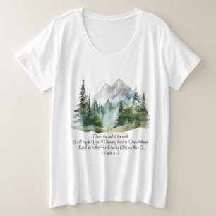 Camiseta Plus Size Salmo 61:2 Leva-me à Montanha Rocha Escritura