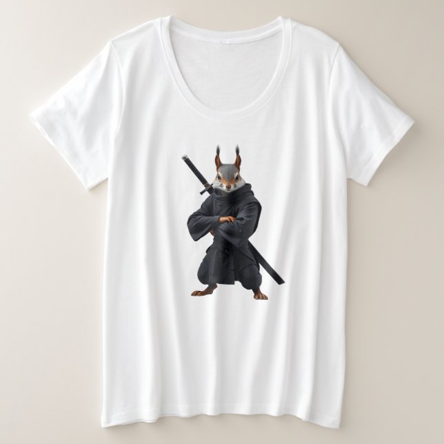 Camiseta Plus Size Samurai Esquilo (Frente do Design)
