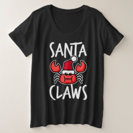 Camiseta Plus Size Santa Claws New England Caranguejo Natal Divertido