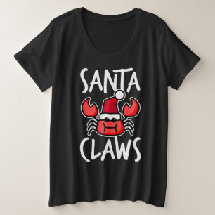 Camiseta Plus Size Santa Claws New England Caranguejo Natal Divertido