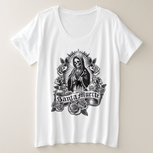Camiseta Plus Size Santa Muerte (Frente do Design)