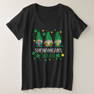 Camiseta Plus Size Santa Patricks Day Shenanigans Squad Engraçado