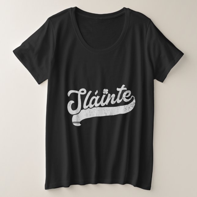 Camiseta Plus Size Santo de Slainte Paddy's Irish (Frente do Design)