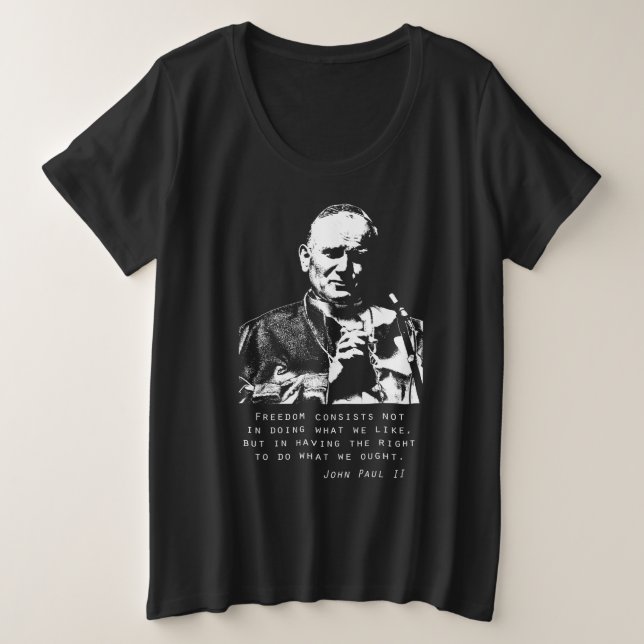 Camiseta Plus Size Santo John Paul II T-Shirt (Frente do Design)