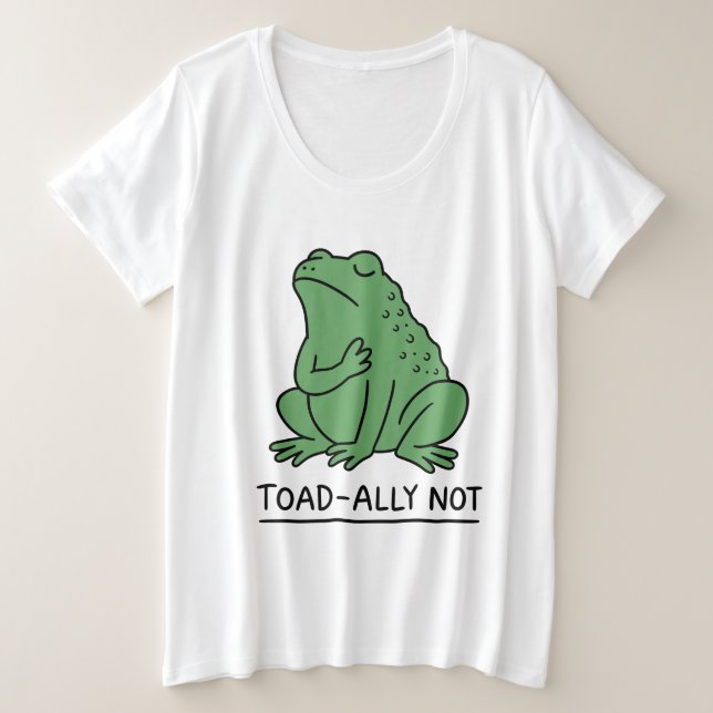 Camiseta Plus Size Sapo engraçado, não rã (Frente do Design)