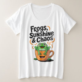 Camiseta Plus Size Sapos, sol e caos - Sapo bonito na Copa do Café