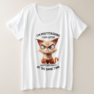 Camiseta Plus Size Sarcasmo engraçado multitarefa arte de palavras de