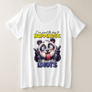Camiseta Plus Size Sarcasmo engraçado Panda urso arte