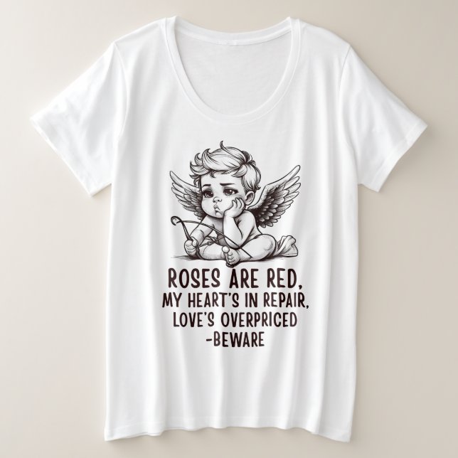 Camiseta Plus Size Sarcastic Anti-Valentine Cupid T-Shirt (Frente do Design)