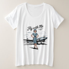 Camiseta Plus Size Scandinavian stewardess Womens Plus Size T-Shirt