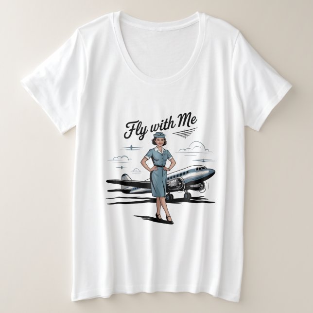 Camiseta Plus Size Scandinavian stewardess Womens Plus Size T-Shirt (Frente do Design)