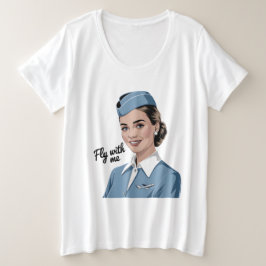 Camiseta Plus Size Scandinavian stewardess Womens Plus Size T-Shirt