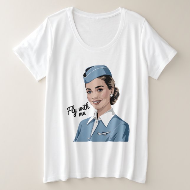 Camiseta Plus Size Scandinavian stewardess Womens Plus Size T-Shirt (Frente do Design)