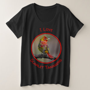 Camiseta Plus Size Scarlet Tanager Molting - Fotografia original