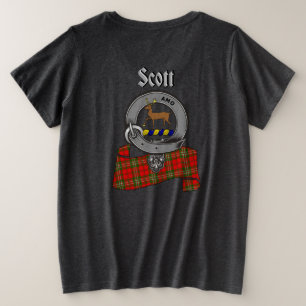 Camiseta Plus Size Scott Clan Crachá de costas para mulheres