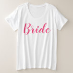 Camiseta Plus Size Script T-Shirt de Tamanho Mais Branco<br><div class="desc">Camiseta de tamanho mais branco com texto de script rosa</div>