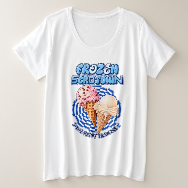 Camiseta Plus Size 🍦 Scrotown Congelada (Frente do Design)