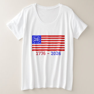 CAMISETA PLUS SIZE SEMIQUINCENTENNIAL: 1776 - 2026