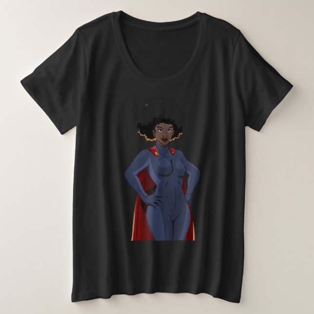 Camiseta Plus Size Senhora do super-herói (Frente do Design)