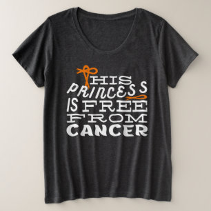 Camiseta Plus Size SENSIBILIZAÇÃO DO cancer - ESTA PRINCESA ESTÁ LIVR