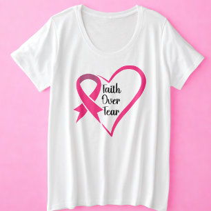 Camiseta Plus Size Sensibilização do Cancer sobre o medo