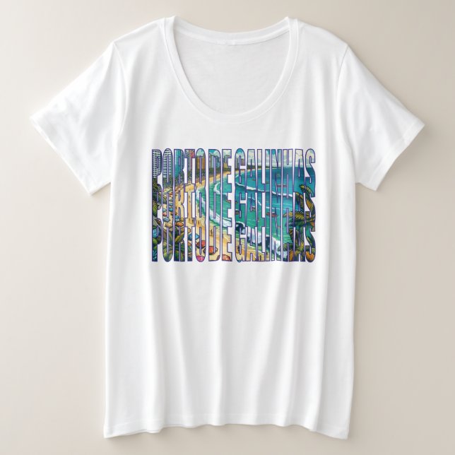 Camiseta Plus Size Serenidade tropical Porto de Galinhas Souvenir (Frente do Design)