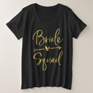 Camiseta Plus Size Seta de Script Dourada Plus-Size Esquadrão Brito