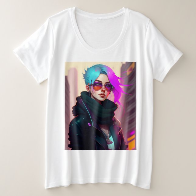 Camiseta Plus Size Sewer Emo Punk Lady (Frente do Design)
