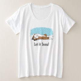 Camiseta Plus Size Shetland Sheepdog Holiday Snow Dog Sheltie Lover