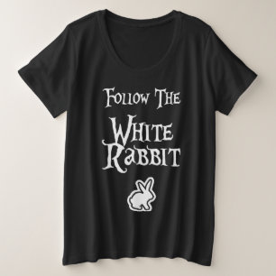 Camiseta Plus Size Siga o coelho branco