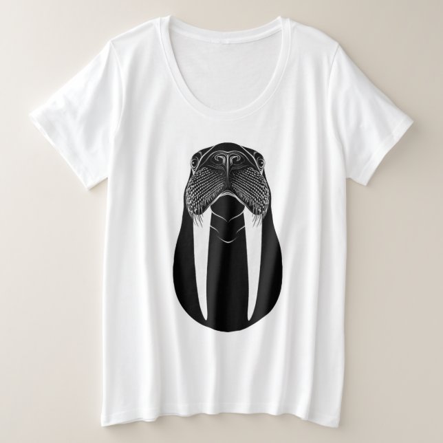 Camiseta Plus Size Silhueta de Morsa (Frente do Design)