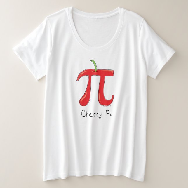 Camiseta Plus Size Símbolo Engraçado Math Cherry Pi (Frente do Design)
