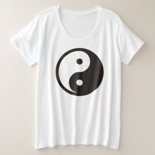 Camiseta Plus Size Símbolo Yin Yang - design de tatuagem sólida