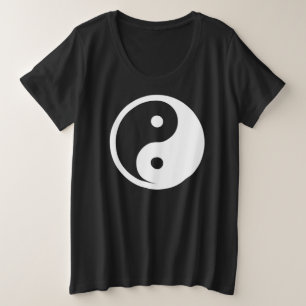 Camiseta Plus Size Símbolo Yin Yang - tatuagem sólida design 2