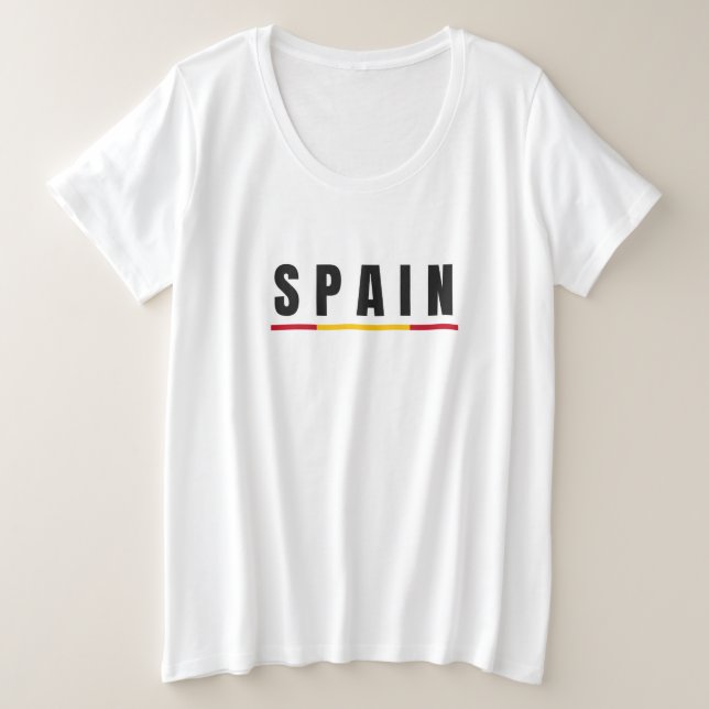 Camiseta Plus Size Simples Espanha Espanhola - Letra Arte Souvenir (Frente do Design)
